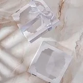 Коробка для пряников и печенья Белая, 20х20х2,5 см