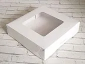 Коробка Эконом Белая с окном 12х12х3 см