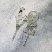 Топпер "Love", акрил серебро