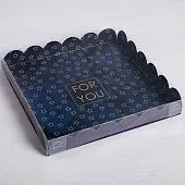 Коробка для кондитерских изделий с пластиковой крышкой For you, 10,5х10,5х3 см