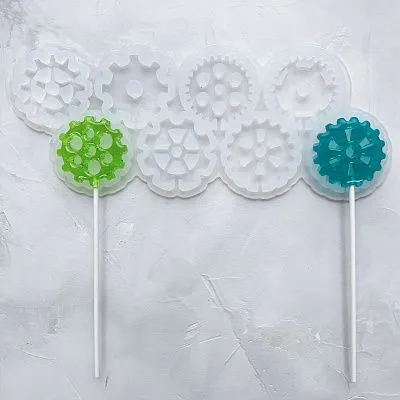 Силиконовая форма для леденцов Шестеренки №173 5 см 8 шт