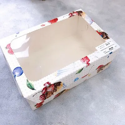 Коробка для зефира Сладости с окном, 25х17х10 см