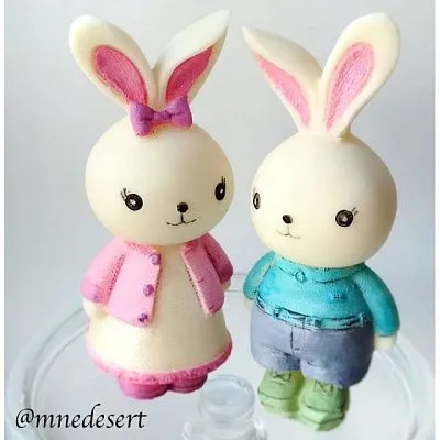 Силиконовая форма молд 3D Зайчик Девочка №311  8,7 см