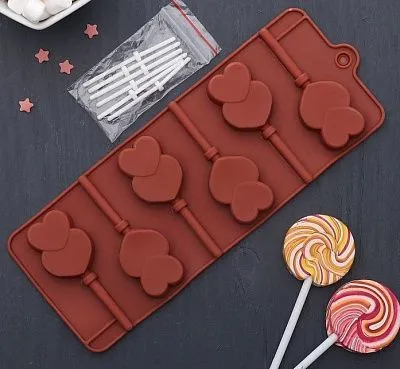 Форма для леденцов и мороженого "Влюбленность", 6 ячеек8 шт