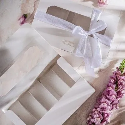 Коробка для эклеров и эскимо Белая, 5 вкладышей, 25х15х5 см