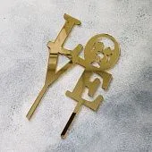 Топпер "Love", акрил золото