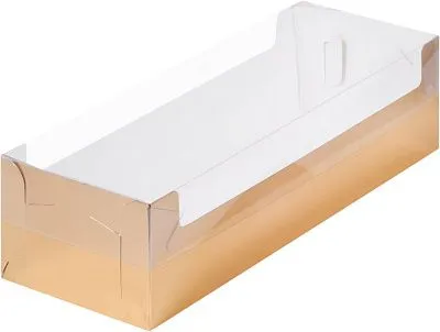 Коробка для рулета с пластиковой крышкой Золото, 30х11х8 см