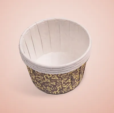 Форма бумажная капсула Маффин Буквы Цифры коричневый фон 100шт 50х40 мм