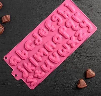 Форма силиконовая для шоколада "Английский алфавит", 26 ячеек