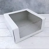 Коробка для торта с окном, 22,5х22,5х11 см