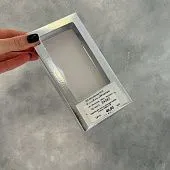 Коробка для плитки шоколада Серебро с окном 16х8х1,7 см