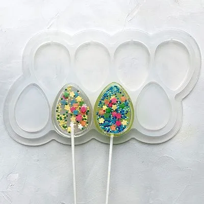 Силиконовая форма леденец-погремушка Яйцо №285 8 ячеек