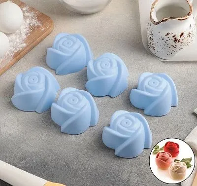 Набор форм для выпечки «Розочки», 7×4 см, 6 шт