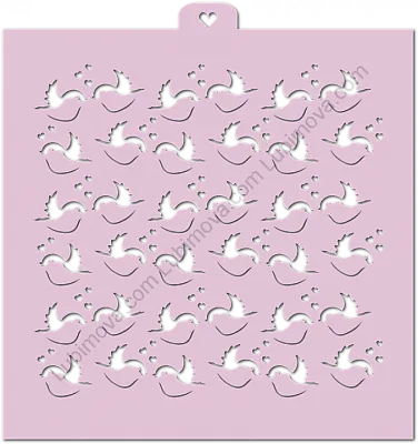 AL Трафарет "Птички с сердечками"