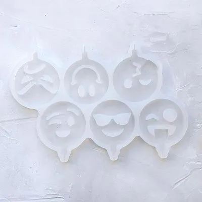 Силиконовая форма для леденцов №289 "Смайл" (6 ячеек)