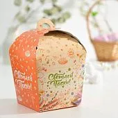 Коробка для кулича "Светлой Пасхи с вербой", 17х17х26 см