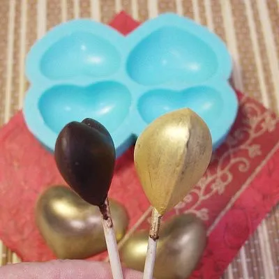 Силиконовая форма №34 "Сердечки объемные" (2 ячейки)