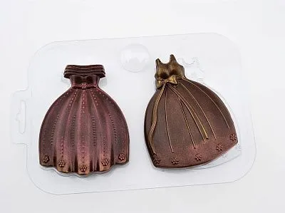 Форма для шоколада "Вечерние платья", (Пластик)