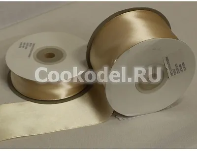 Лента атласная Молочная-6006  шир-6 мм