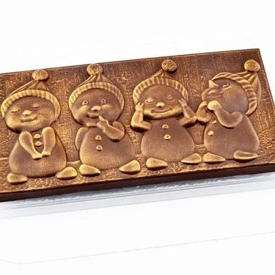 Форма для шоколада "Плитка Снеговички", пластик