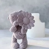 Силиконовая форма молд 3D №409 Мишка с ромашкой