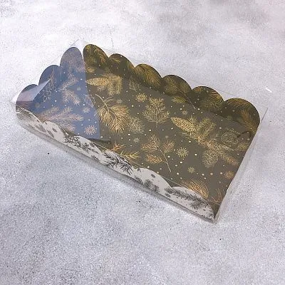 Коробка для пряников ажурная Тепла и счастья с пластиковой крышкой 21х10,5х3 см