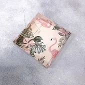 Коробка для пряников ажурная Тропики с пластиковой крышкой 12х12х3 см