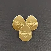 Топпер "Яйцо Пасха", 3 шт, акрил-золото