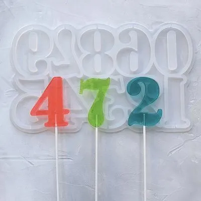 Силиконовая форма №375 Цифры-зеркало, 8 см