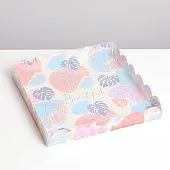 Коробка для кондитерских изделий с пластиковой крышкой «Абстракция», 21х21х3 см