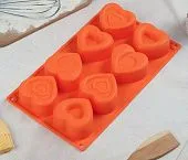 Форма для выпечки «Сердцебиение», 30х17,5 см, 8 ячеек (7х6,5 см)