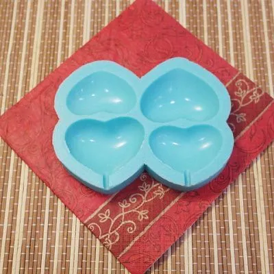 Силиконовая форма №34 "Сердечки объемные" (2 ячейки)