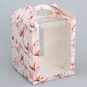 Коробка для кулича "Сакура", 15х15х18 см
