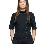 Куртка повара женская Черная, размер 44