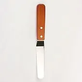 Лопатка-палетка с деревянной ручкой, изогнутая, рабочая поверхность 15x2,9 см,