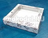 Коробка Мужская с окном 15х15х3 см Микрогофрокартон