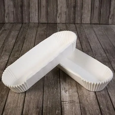 Капсулы для эклеров бумажные формы Белые 20 шт, 110х28 мм