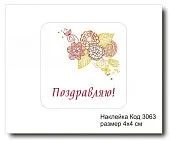 Набор наклеек "Поздравляю №3063"  4х4 см (10 шт)