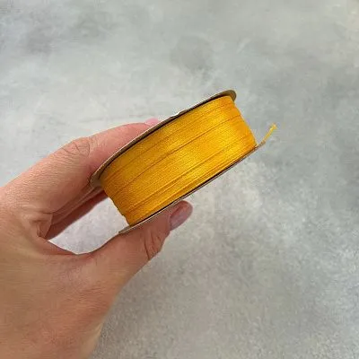 Лента атласная "Желто-золотая 6019/6025" шир-3 мм