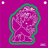 S Форма + трафарет "Ангелочек с крестиком №303 " 11 см