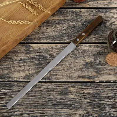 Нож для нарезки бисквита, деревянная ручка, 22 см