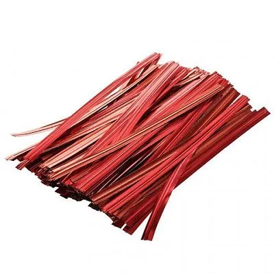 Твист-лента красная для упаковки пакетов 20 шт