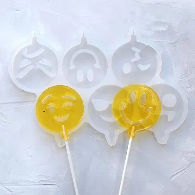 Силиконовая форма для леденцов №289 "Смайл" (6 ячеек)