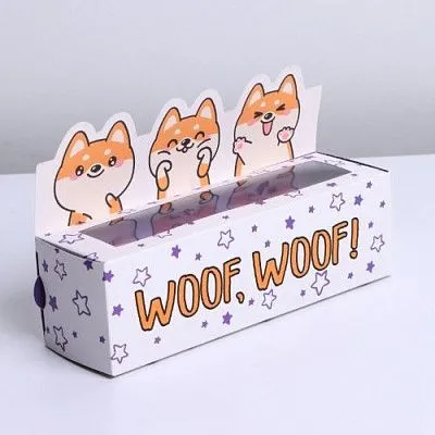 Коробка для макаронс "WOOF", 18х5,5х5,5 см
