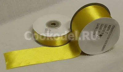 Лента атласная "Желтая-6016" шир-3 мм (91 м)