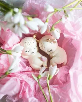 Силиконовая форма молд 3D Спящий олененок №2