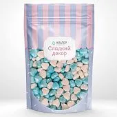 Посыпка Альтер сладкий декор Сердечки белые/голубые 3D 50 гр