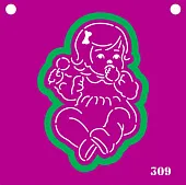 S Форма + трафарет "Малышка с соской №303" 11 см