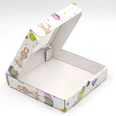 Коробка для пряников Счастье в доме с окном 15х15х3 см микрогофрокартон