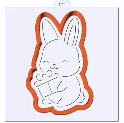 AL Трафарет Зайчик с подарком